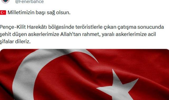 Spor camiasından şehitler için başsağlığı mesajı