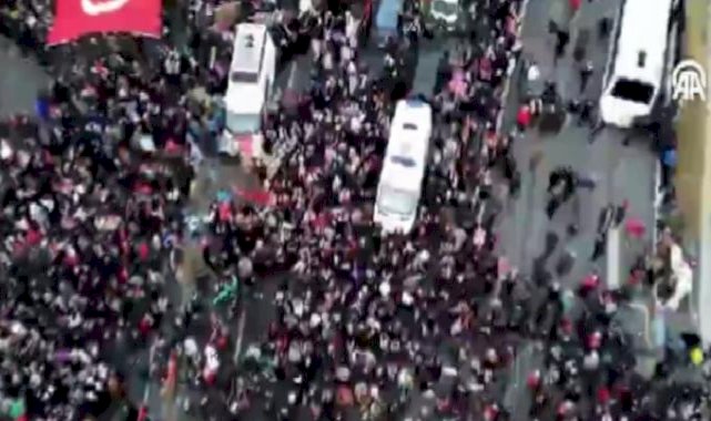 İstanbul'da tarihi yürüyüş! Binlerce vatandaş "Şehitlerimize rahmet Filistin'e destek" için bir arada