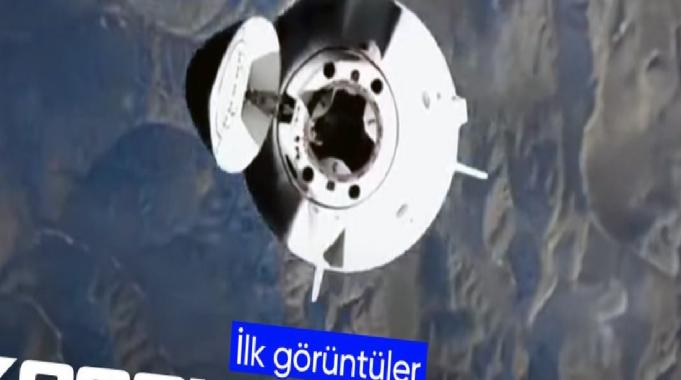 Uluslararası Uzay İstasyonu'na yaklaşan Crew Dragon kapsülünden ilk görüntüler
