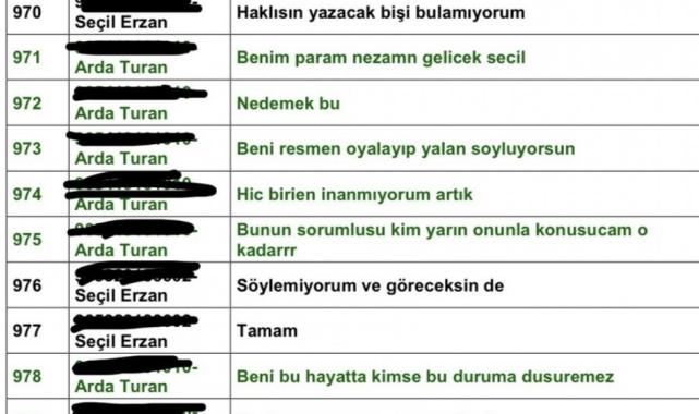 Yeni mesajlar ortaya çıktı! Arda Turan eşine çanta almak için Seçil Erzan'dan para istedi