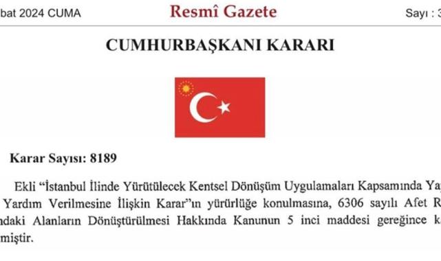 İstanbul'da kentsel dönüşüm desteğine ilişkin tüm maddeler