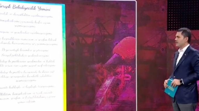 Murat Kurum canlı yayında Gerçek Belediyecilik Yemini'ni okudu