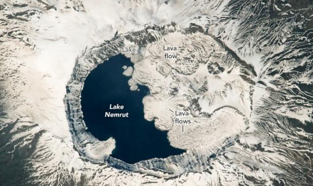 NASA astronotlarının gözdesi! Nemrut Krater Gölü uzaydan fotoğraflandı