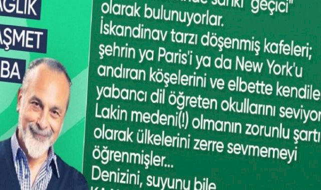 Gazeteci Haşmet Babaoğlu, KN'a yönelik eleştirileri kaleme aldı