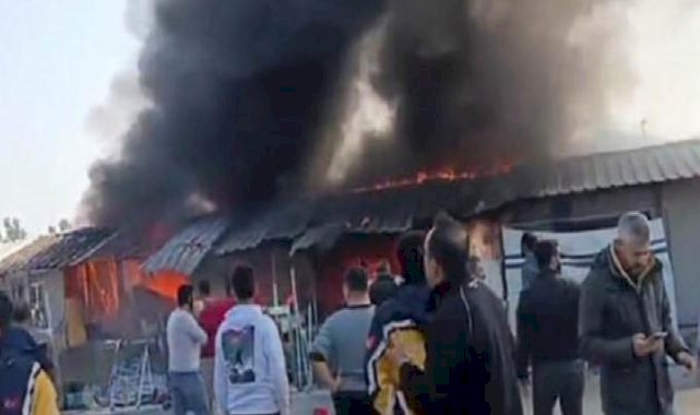 Hatay'da korku dolu anlar! 3 konteyner alevlere teslim oldu