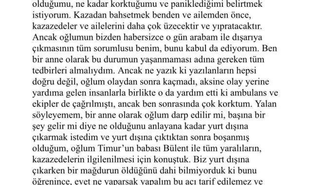 Kaza yapan 16 yaşındaki oğlu Timur'u yurt dışına kaçıran yazar Eylem Tok, özür diledi