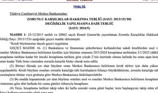 Merkez Bankası'ndan zorunlu karşılık adımı: Bloke olarak tutulacak