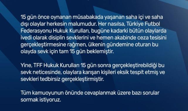 Adana Demirspor'dan TFF'ye PFDK tepkisi