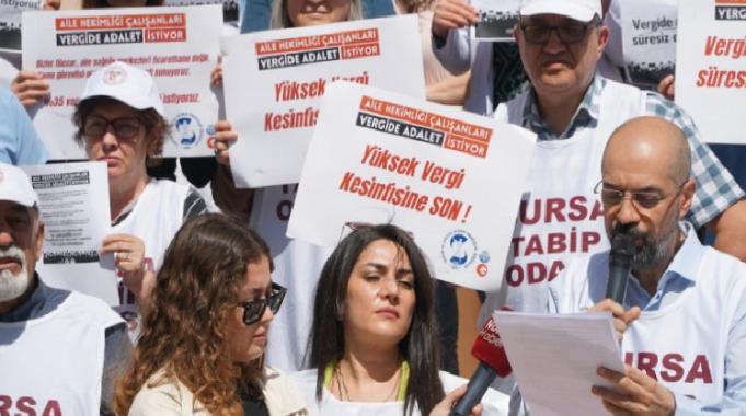 Bursa’da sağlık çalışanları vergide adalet istiyor