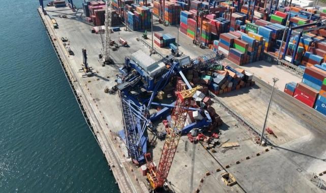 Kocaeli’deki liman kazasının ardından enkaz kaldırma çalışması sürüyor