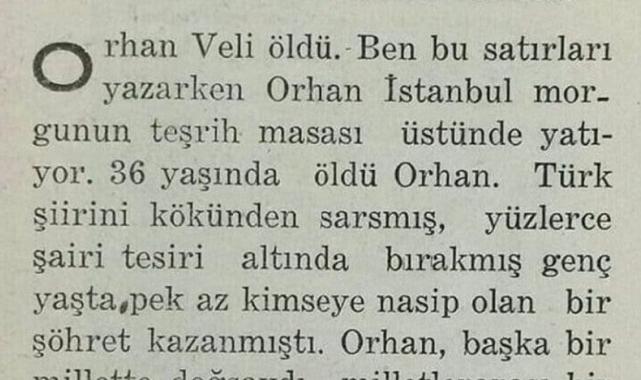 Ceketsiz ölen şair Orhan Veli Kanık'ın 110'uncu doğum yılı