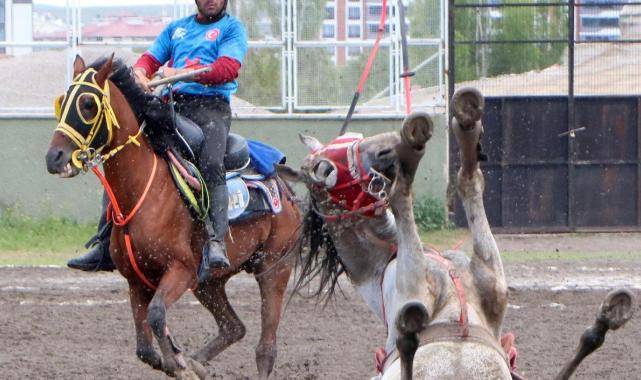 Erzurum'da atıyla takla attı, ölümden döndü