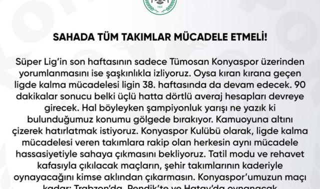 Konyaspor'dan Galatasaray açıklaması