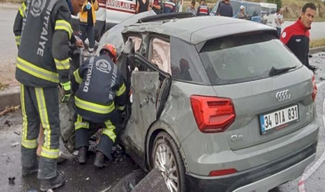 Denizli'de korkunç trafik kazası eşleri birbirinden ayırdı