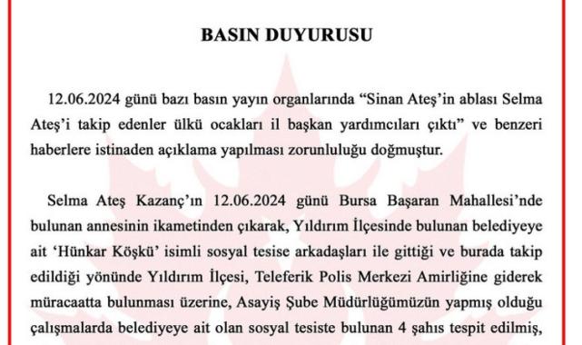 Bursa Valiliği'nden Selma Ateş'in şikayetine ilişkin açıklama