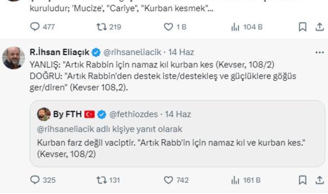 İhsan Eliaçık: Kurban kesmek diye bir şey yok