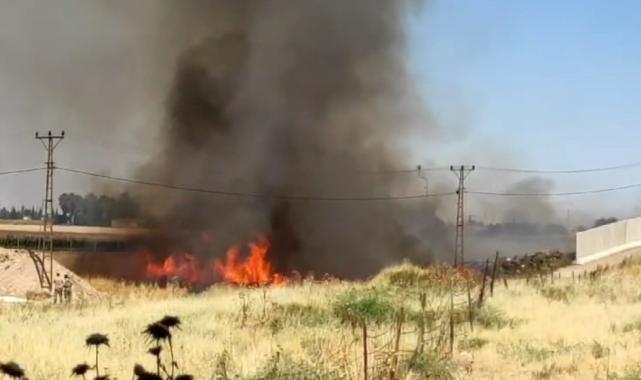 Mardin'de sınır bölgesinde yangın