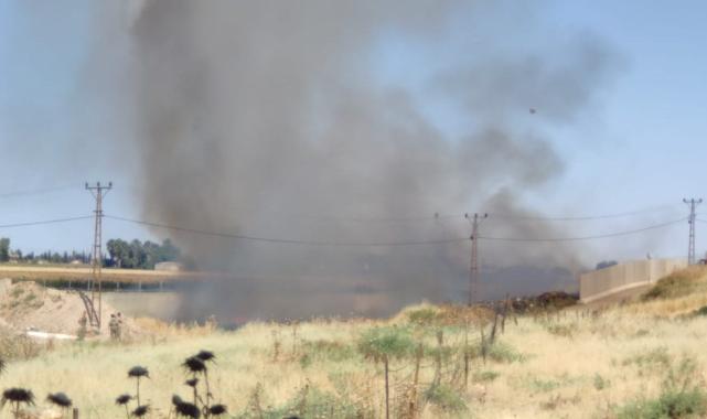 Mardin'de sınır bölgesinde yangın