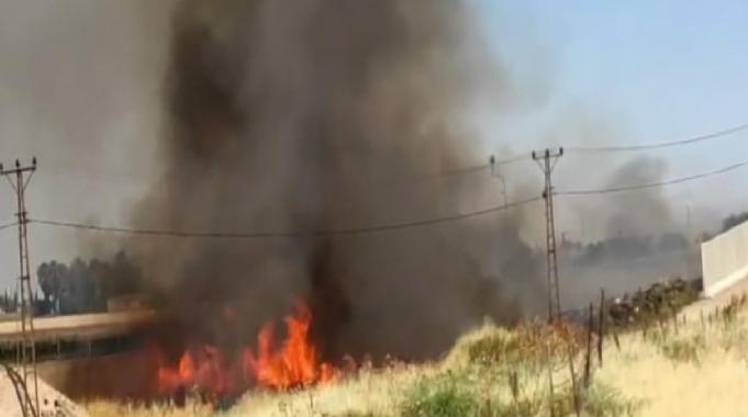 Mardin'de sınır bölgesinde yangın