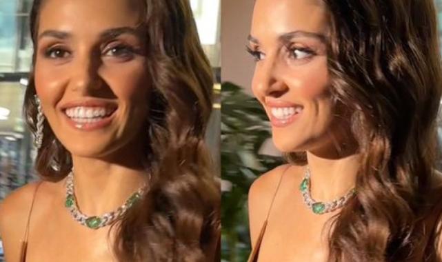 Oyuncu Hande Erçel Milano'da! Derin yırtmaçlı tarzı olay oldu