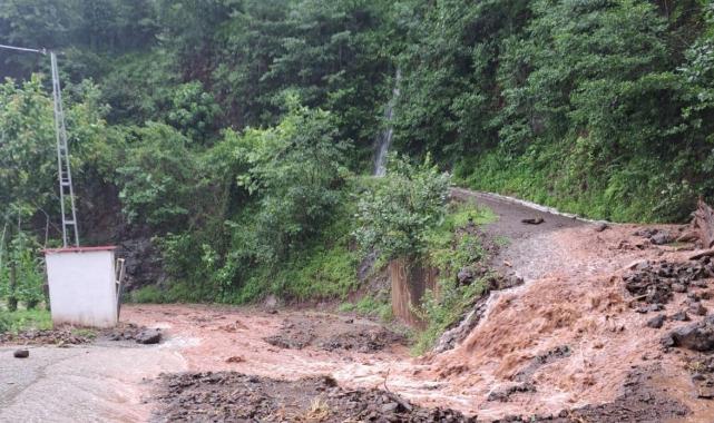 Rize'de sağanak etkisi: Heyelan meydana geldi