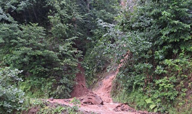 Rize'de sağanak etkisi: Heyelan meydana geldi