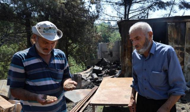 Adana'da evi orman yangınında kül oldu