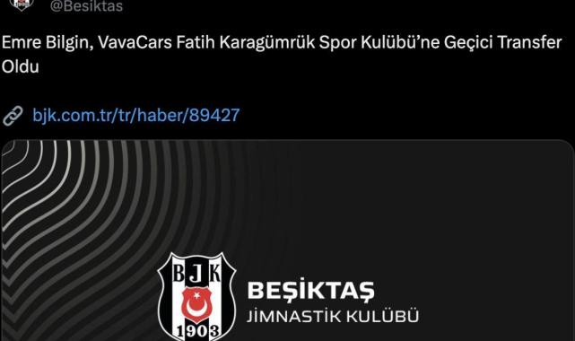 Beşiktaş, Emre Bilgin'i Fatih Karagümrük'e kiraladı
