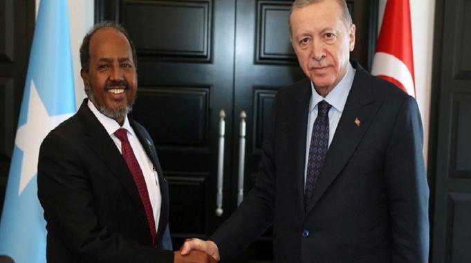 Cumhurbaşkanı Erdoğan, Somali Cumhurbaşkanı Hasan Şeyh Mahmud ile görüştü