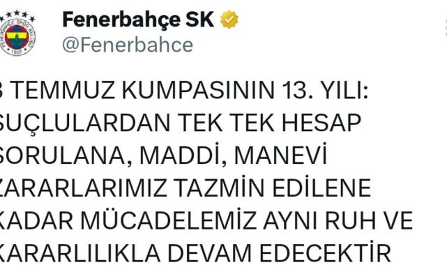Fenerbahçe ve Trabzonspor'un 3 Temmuz paylaşımı! Gerginlik sürüyor