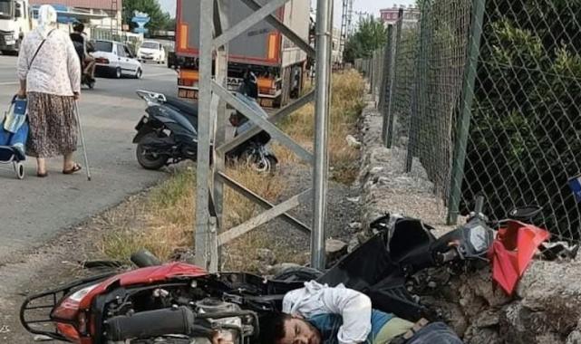 Hatay'da otomobilin çarptığı motosiklet metrelerce sürüklendi