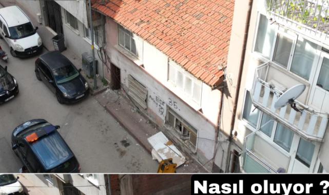 İnegöl'de metruk binalar tek tek yıkılıyor