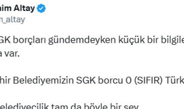 Konya Büyükşehir Belediye Başkanı Altay'dan SGK borcu açıklaması