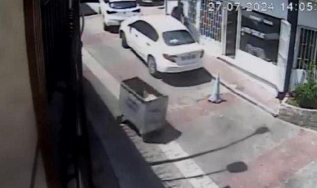 Sarıyer’de çöp konteyneri araçlara çarpa çarpa kaydı