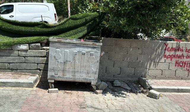 Sarıyer’de çöp konteyneri araçlara çarpa çarpa kaydı