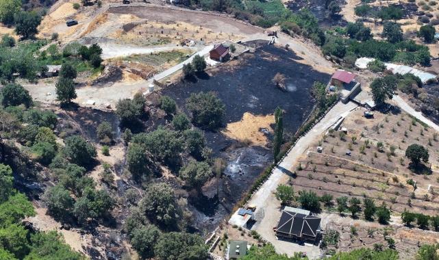 Bolu, Aydın ve İzmir Yamanlar'da çıkan yangınlarda zarar gören alan görüntülendi