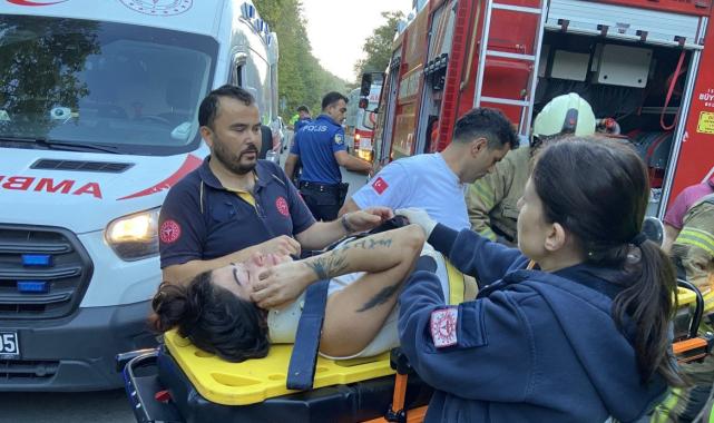 Eyüpsultan’da otomobil ormanlık alana uçtu: 2 yaralı