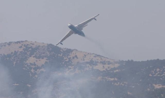 İzmir'deki yangına hem havadan hem karadan müdahale ediliyor