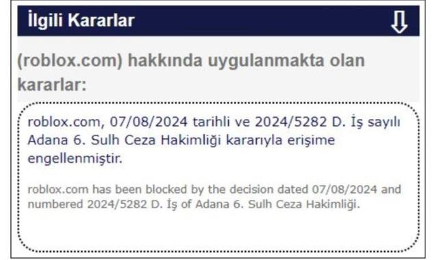 Roblox'a erişim engeli getirildi