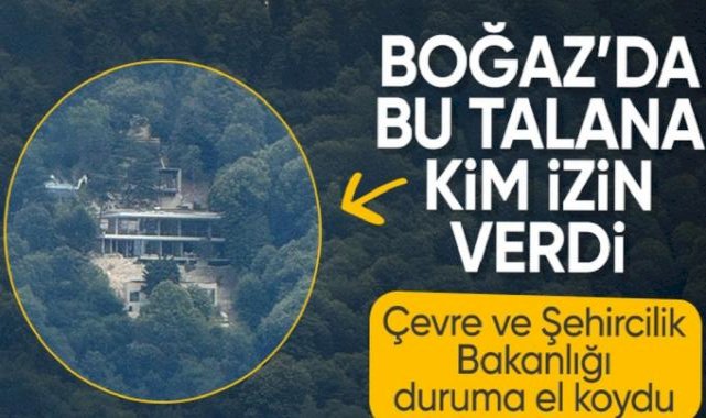İstanbul Boğazı'nda ormanlık alanda kaçak villa inşaatı