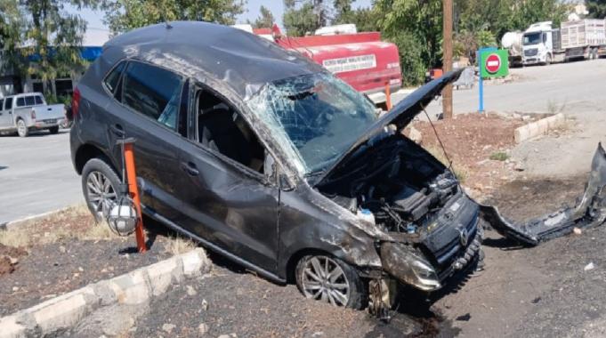 Adıyaman'da virajı alamayan otomobil takla attı: 1 yaralı