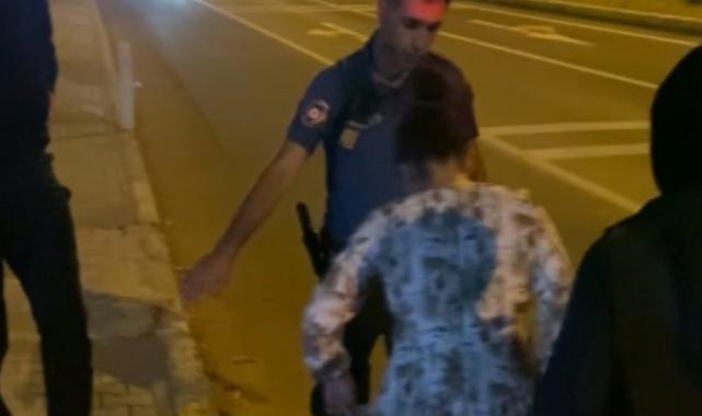 Aksaray'da polisin karayolundaki anne ve kızı ile imtihanı