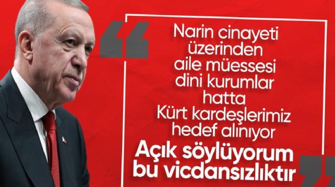 Cumhurbaşkanı Erdoğan&#039;dan Narin cinayeti üzerinden siyaset yapanlara sert tepki