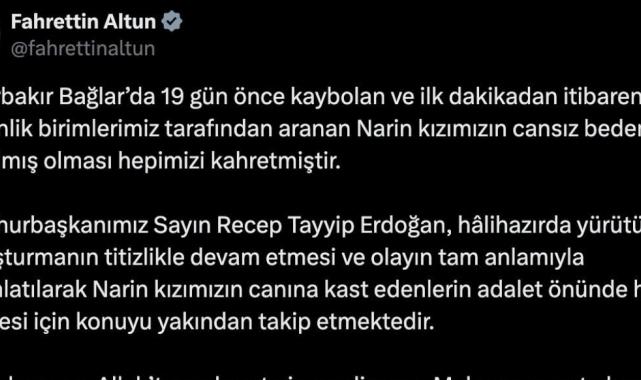 Fahrettin Altun: Cumhurbaşkanımız soruşturmayı yakından takip ediyor