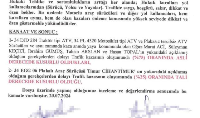 Oğuz Murat Aci'nin babası Özer Aci'den bilirkişi raporuna tepki