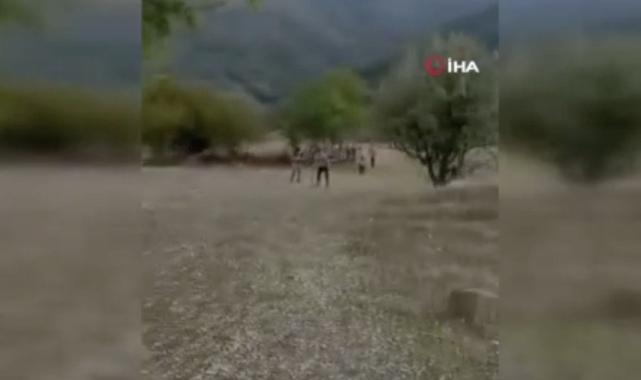 Sinop’ta aileye taşlı saldırı kamerada