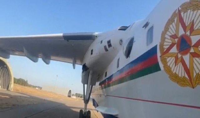 Bergama'daki yangın söndürme çalışmalarına Azerbaycan'dan amfibi uçak desteği