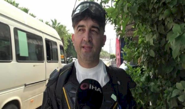 Hatay'da tek teker üzerinde yolculuk yapıyor