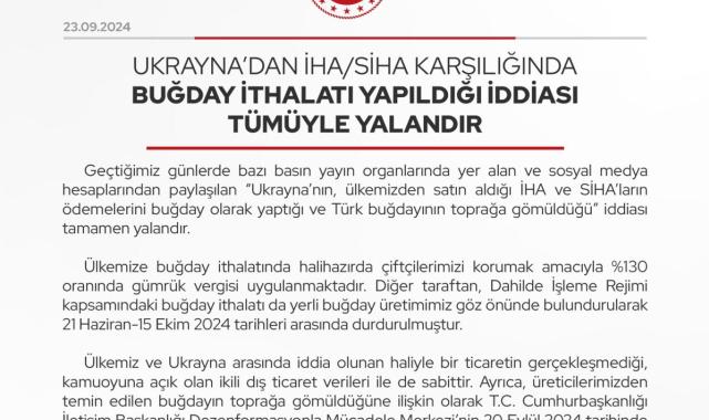 Ticaret Bakanlığı, buğday karşılığı S satışı iddialarını yalanladı