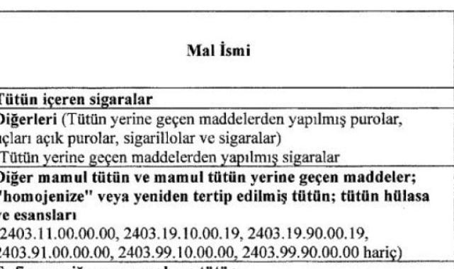 Tütün ve tütün ürünlerindeki vergi tutarı yükseltildi